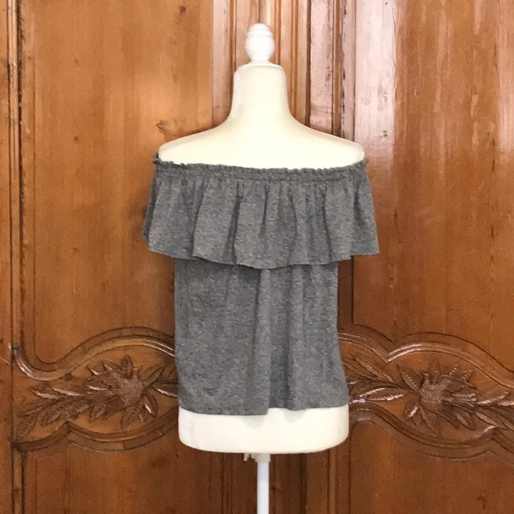 Current/Elliott Off Shoulder Ruffle Top - Picture 3 of 5